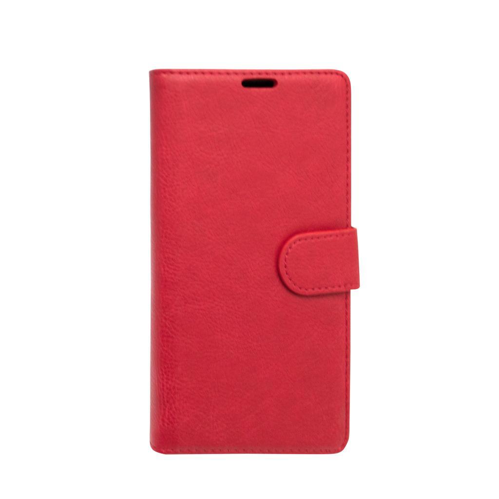 iPhone Wallet Case Genuine PU Leather with Magnetic Closure - Black/Red