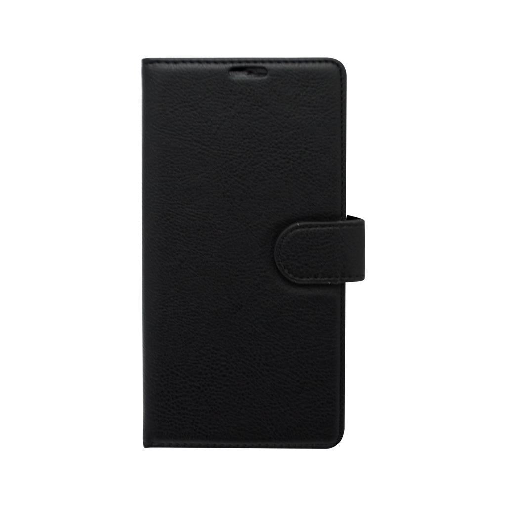 iPhone Wallet Case Genuine PU Leather with Magnetic Closure - Black/Red